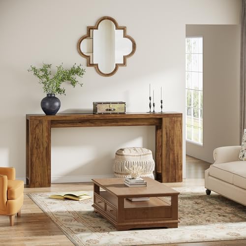 Tribesigns 70.9-Inch Extra Long Console Table, Farmhouse Wood Sofa Table Behind - Image 3