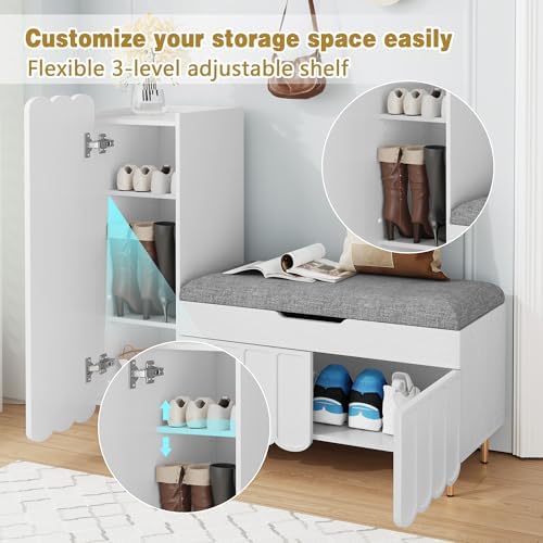 3More L-Shaped Entryway Shoe Bench - Image 5