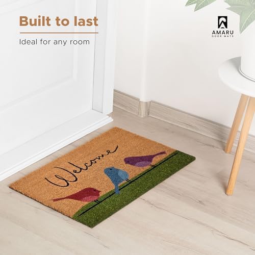 Coir Welcome Mat, Colorful Birds, 17 x 29 in - Image 5