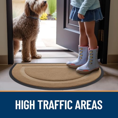 OLANLY Half Circle Front Door Mat Outside 33x21 All-Season Rubber Doormat - Image 7