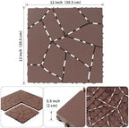Plastic Interlocking Deck Tiles, 44 Pack, Simulated Stone Surface, Non-Slip - Image 2