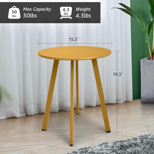 Meluvici Outdoor Side Table, Weather Resistant Patio Small Side Table Outdoor - Image 3