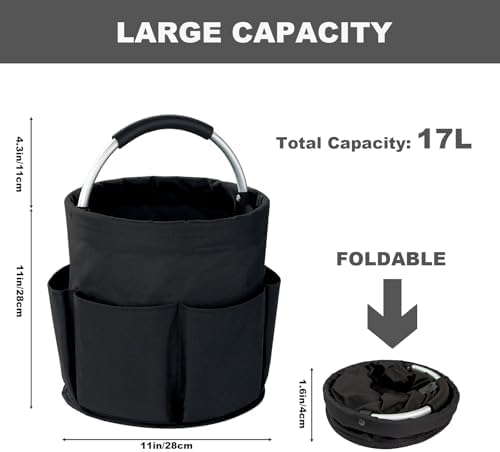 Cleaning Caddy with Handle, 17L Foldable Cleaning Supplies Organizer, Portable - Image 4