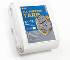 GUARD SHIELD Heavy Duty Tarp 20x20 Feet White Multi Purpose Thick Waterproof by GUARDSHIELD