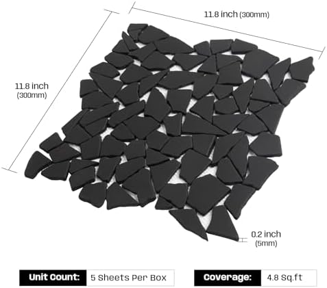 Black Pebble Tile for Shower Floor - Image 2