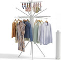 RFOUO Foldable Clothes Drying Rack Aluminum 4 Legs 16 Rods Double Layer by RFOUO