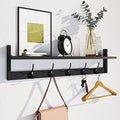 AMBIRD Wall Hooks with Shelf Entryway Hanging Wood Coat Hooks with Shelf by AMBIRD