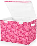 Bolaz Storage Bins with Lids and Handles, Valentines Day Pink Hearts Storage by Unknown