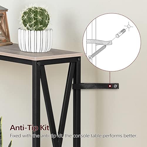 MAHANCRIS 31.5" Sofa Table, Industrial Console Table, 3-Tier Entryway Table - Image 7