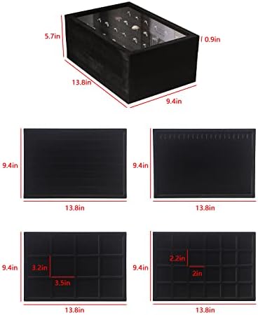 Coward Set of 5 Stackable Jewelry Organizer Tray Necklace Earring Box Storage - Image 7