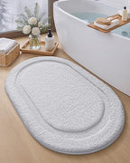 Color&Geometry Small White Bathroom Rugs, Non Slip Shower Mat - Image 3
