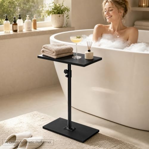 MAHANCRIS Narrow Side Table, Height Adjustable Sofa Table, Tall Couch Table - Image 7