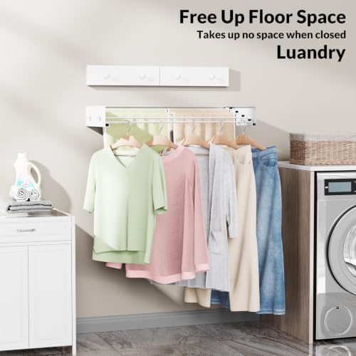 Foldable Wall-Mounted Clothes Drying Rack, 23.6 Inches, Holds up to 60 lbs - Image 3