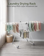 APEXCHASER 2-Tier Gullwing Clothes Drying Rack, 28-Rod Foldable, Adjustable - Image 6