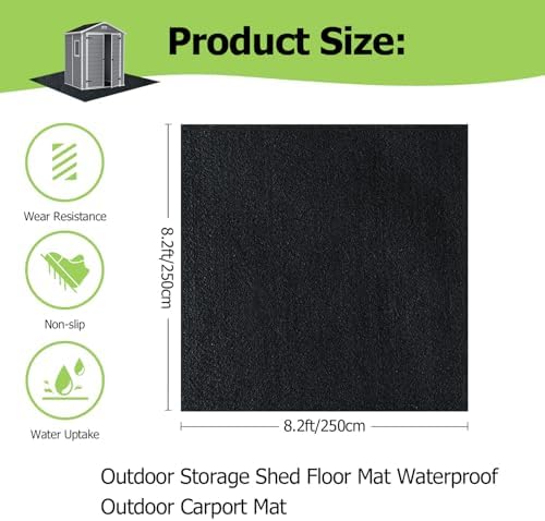8.2x8.2FT Outdoor Storage Shed Floor Mat, Tent Carpet - Image 2