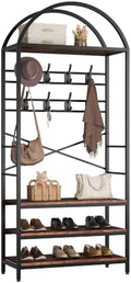 Garvee Coat Rack with Shoe Storage, 16 Hooks, Entryway Organizer by Garvee