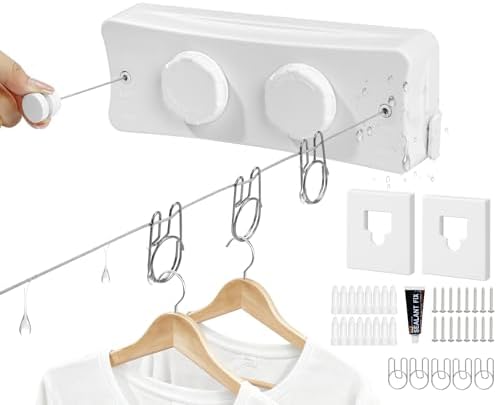 Retractable Clothesline 2X16.7 ft – Heavy-Duty 44 lb, Rust-Proof Stainless Steel by HomeisnotjustaplaceIt%E2%80%99sthelittlemomentsyoucreateeveryday