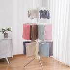 3 Tier Foldable Clothes Drying Rack, Stainless Steel 360° Rotatable Clothes by ILWorkTLs