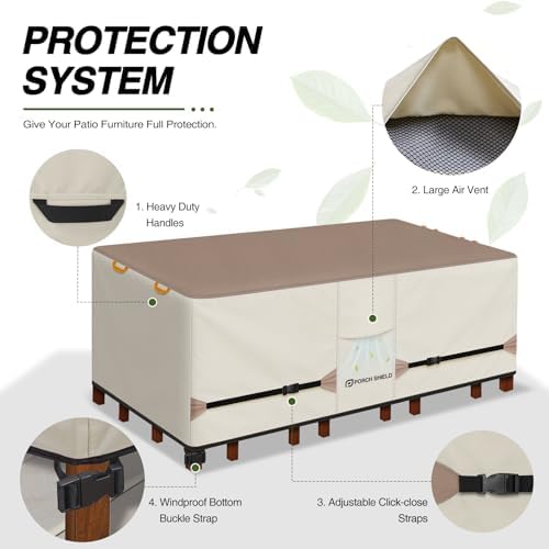 Porch Shield Waterproof Rectangular Patio Table Cover 90 x 64 inch - Image 4