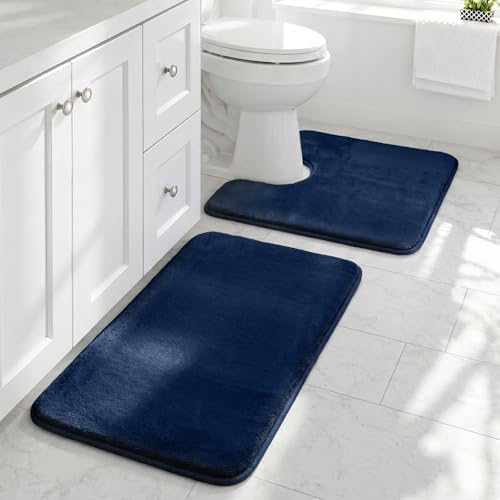 HUXMEYSON Bathroom Rugs Sets 2 Piece, Non-Slip & Quick Dry Bath Mat Set by HUXMEYSON