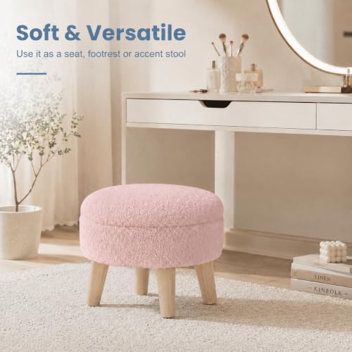 Simple Deluxe 13" Round Storage Ottoman - Image 5