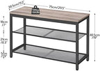 HOOBRO Shoe Bench, 3-Tier Shoe Rack, Industrial Shoe Organizer Storage Bench - Image 3