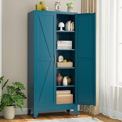 Bevivog 71" Tall Storage Cabinets Farmhouse Freestanding Tall Bookshelf by BevivogStylishCabinetsOrganizeYourSpace