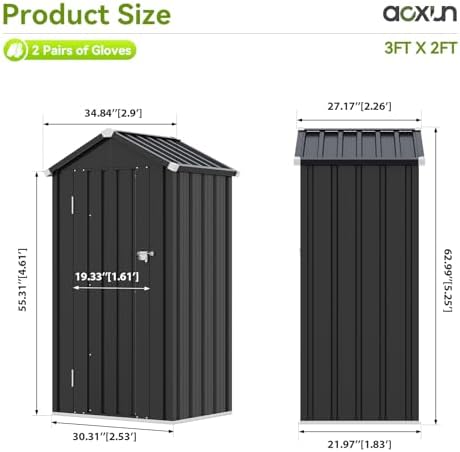 Aoxun Vertical Outdoor Storage Cabinet 2.5’x2’ - Image 2
