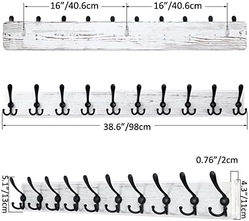 SKOLOO Rustic Large Wall Mounted Coat Rack-38.6'' Long Coat Rack - Image 5