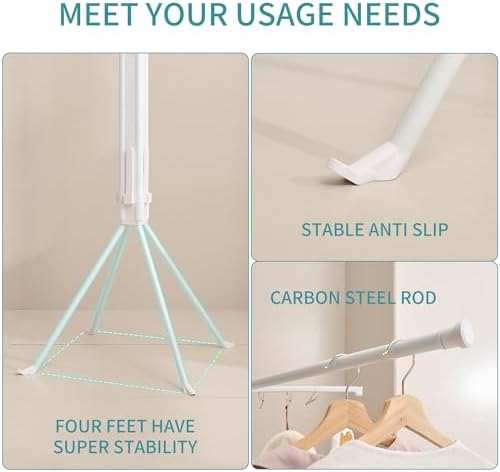 JOOM 4 Legs Clothes Drying Rack, Garment Rack Portable and Foldable Space - Image 3