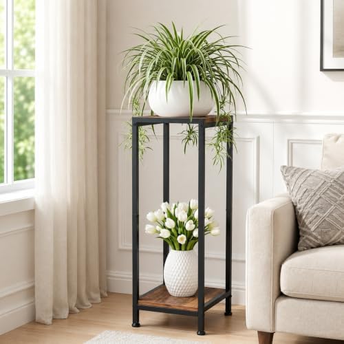 TOSKING 2-Tier Tall Wood Plant Stand Indoor, 30-Inch Shelf - Image 2
