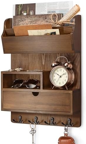 Rebee Vision Pine Wood Key Holder Wall Mount by REBEEVISION