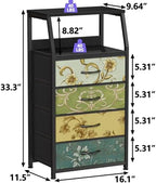 Furnulem Retro Small Dresser for Bedroom, Tall Nightstand - Image 3