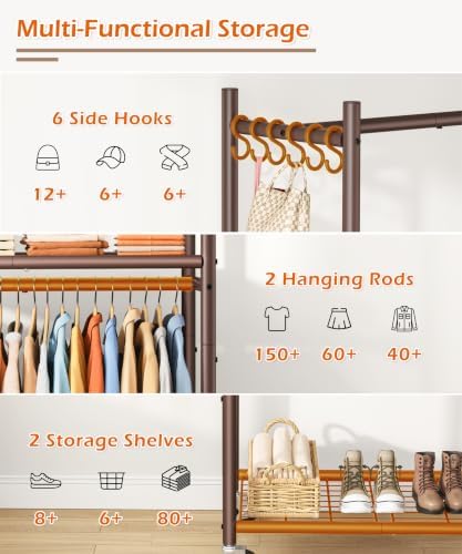 HOMIDEC Clothes Rack, 79.7" Double-Tier Clothing Rack - Image 4