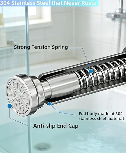 Adjustable clothesline pole, shower curtain pole, extendable metal wardrobe - Image 4
