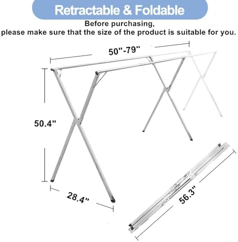 2026 Premium Stainless Steel Clothes Drying Racks, Foldable and Adjustable - Image 2