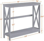 Yaheetech Narrow Entryway Console Table, 2-Tier X-Frame Storage Shelf - Image 3