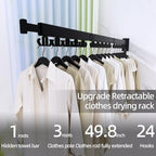 Kelisiting Clothes Drying Rack, Wall Mounted Laundry Drying Rack, Upgrade - Image 2