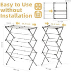 BAKON Space Saving Foldable Clothes Drying Rack, Extendable Rustproof Laundry - Image 2