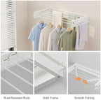 JOOM Wall Mounted Clothes Drying Rack, 31.5 Inch Foldable Rack - Image 6