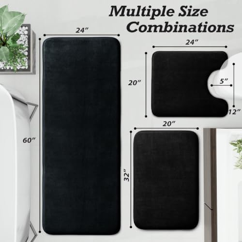 HUXMEYSON Bathroom Rugs Sets 3 Piece, Non-Slip & Quick Dry Bath Mat Set - Image 2