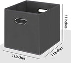 Black Foldable Storage Cubes Bins, Fabric Storage Box Cubes Organizer Baskets - Image 2