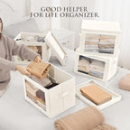 Homsorout Storage Bins with Lids, 3 Pack Large Storage Cubes with Window - Image 3