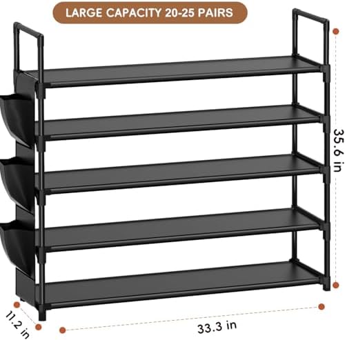OYREL Shoe Rack 5 Tier 20-25 Storage Capacity Shoes Organizer - Image 3