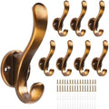 Heavy Duty Wall Hooks, Metal Mounting Hardware, Double Prong Design, Decorative by Ruiziiz