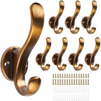 Heavy Duty Wall Hooks, Metal Mounting Hardware, Double Prong Design, Decorative by Ruiziiz