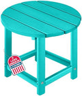 LZRS Round Adirondack Patio Side Table End Table, Outdoor Side Tables by LZRSPET