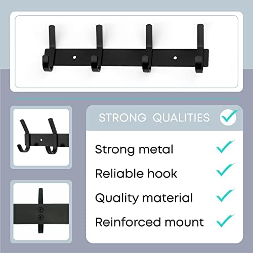 Coat Rack Wall Mount – 12 Inch Stainless Steel Hook Rail - Image 3