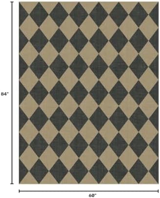 Lessymo Checkered Easy Jute 5x7 Rugs, Washable Patio Rug - Image 2
