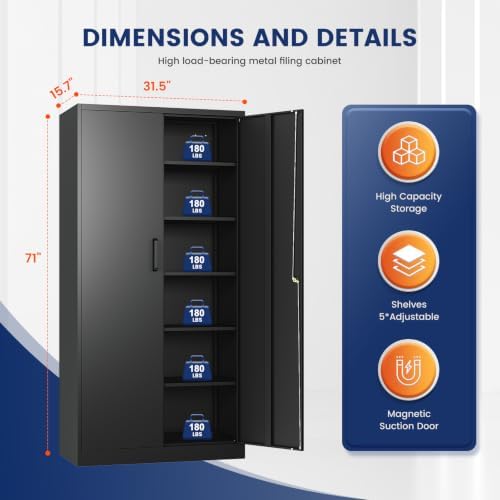 Yizosh Metal Garage Storage Cabinet - Image 3
